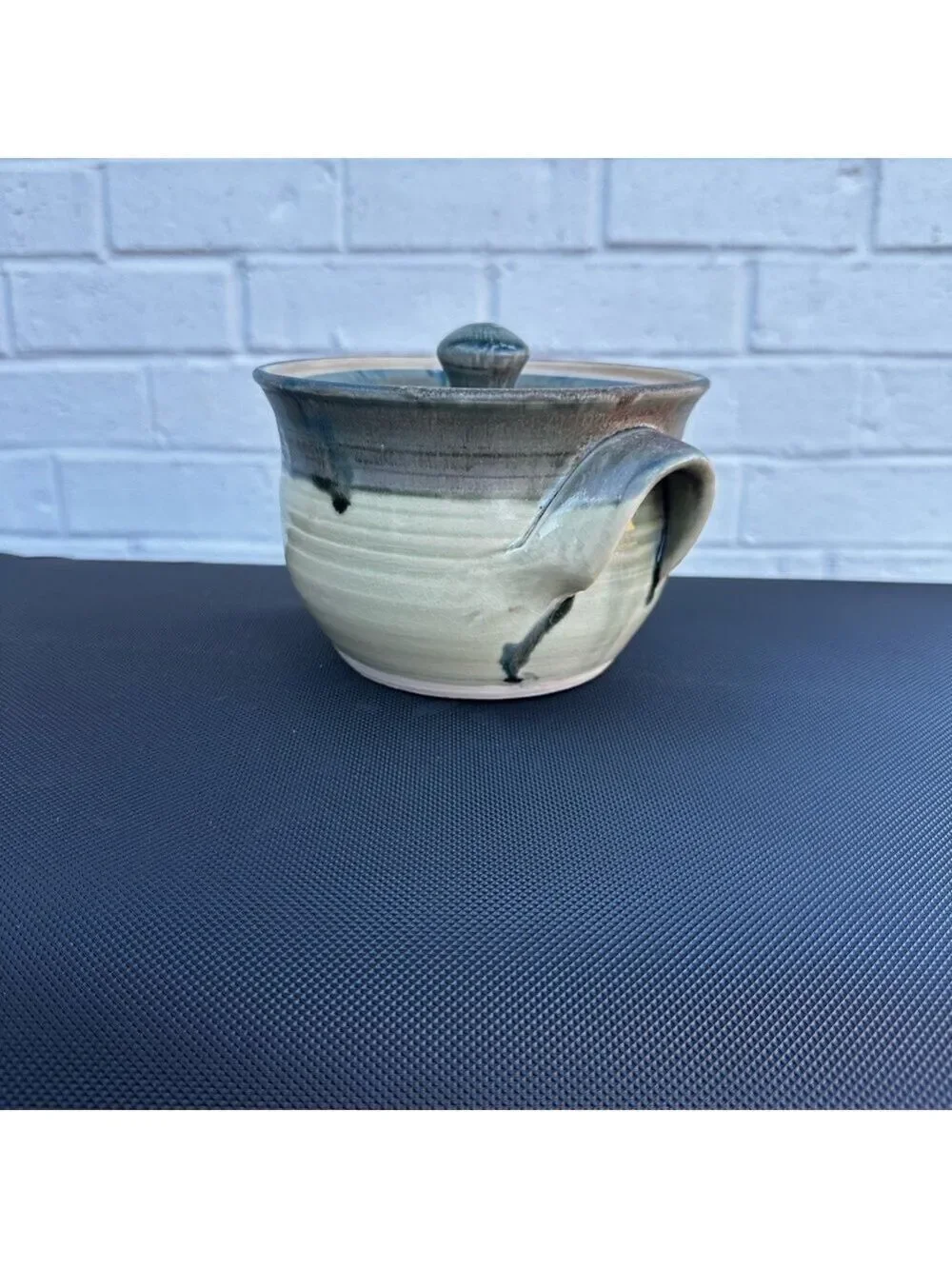 Handcrafted Ceramic Art Pottery Casserole Dish Lid+Loop+Handles Signed by Artist